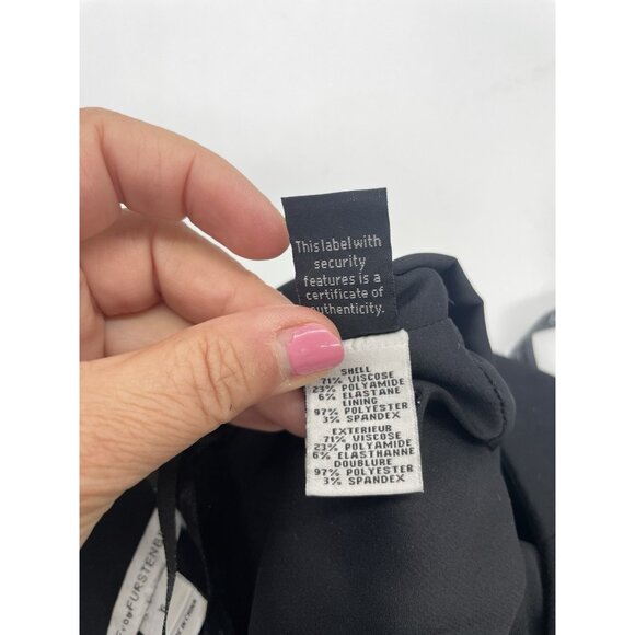 Diane Von Furstenberg DVF Black/Blue Dress Sz 6 Sleeveless Sheath Career Party - Picture 4 of 7